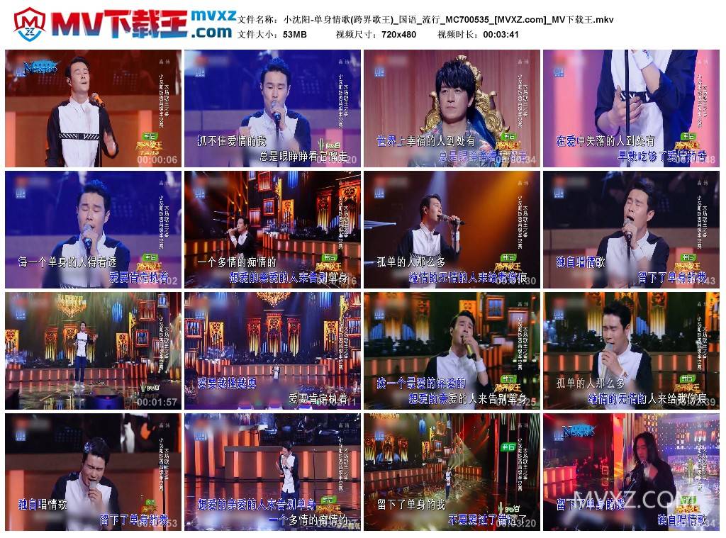 小沈阳-单身情歌(跨界歌王)_国语_流行_MC700535